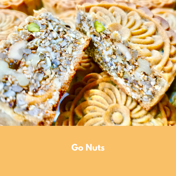 Limited Time Only: Artisinal Baked Vegan Mooncake: Mixed Nuts & Seeds with Orange Peel